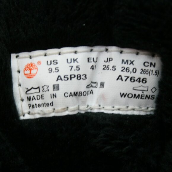 Timberland Ladies 9.5 Cortina Valley Warm Lined Black Waterproof Boots - A5P83 - Picture 8 of 12